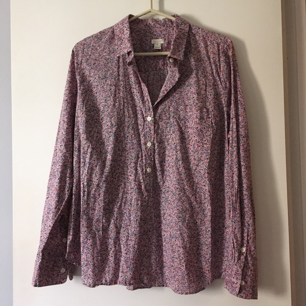 LIBERTY X J. CREW Cotton Floral Popover Shirt XL